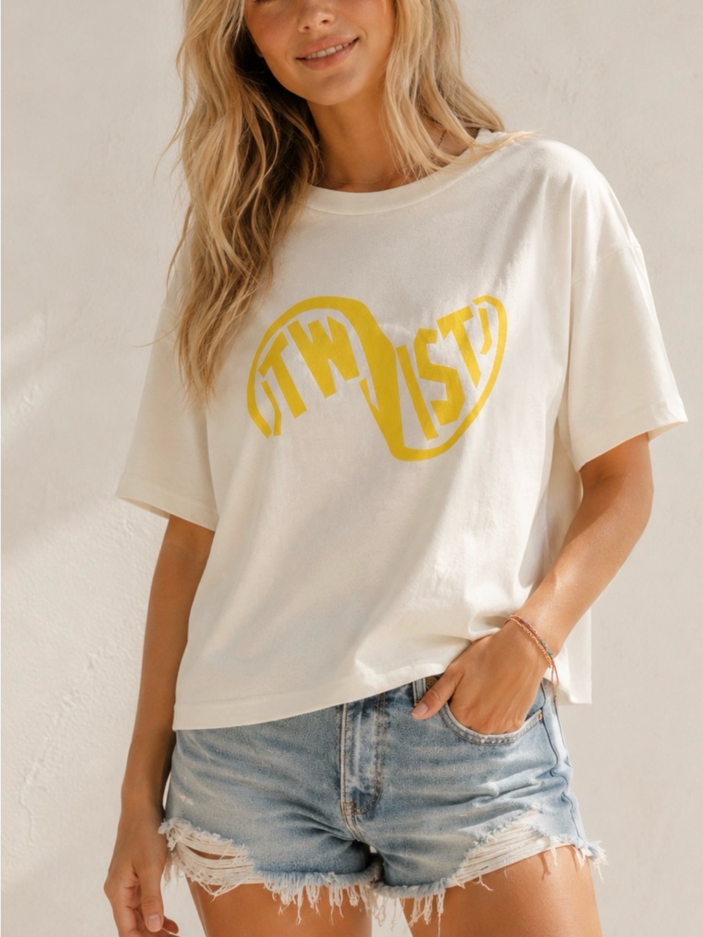 Vineyard Vines White Tee with Yellow Accent